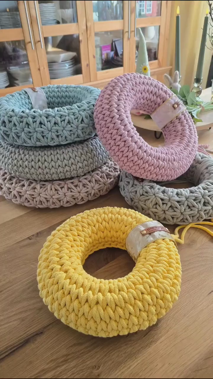 Dekokranz Wanddeko Wohnzimmer Türkranz Frühling – Skandinavische Wohnaccessoires, einzigartige Geschenke, Tischkranz mit Windlicht
