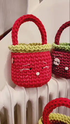Henkelkorb, Basket crochet, Korb mit Henkel Griff, Hasenkorb, Gehäkelter Korb , Wohnzimmer Dekoration, Ostergeschenk, Gäste, Nordic Stile