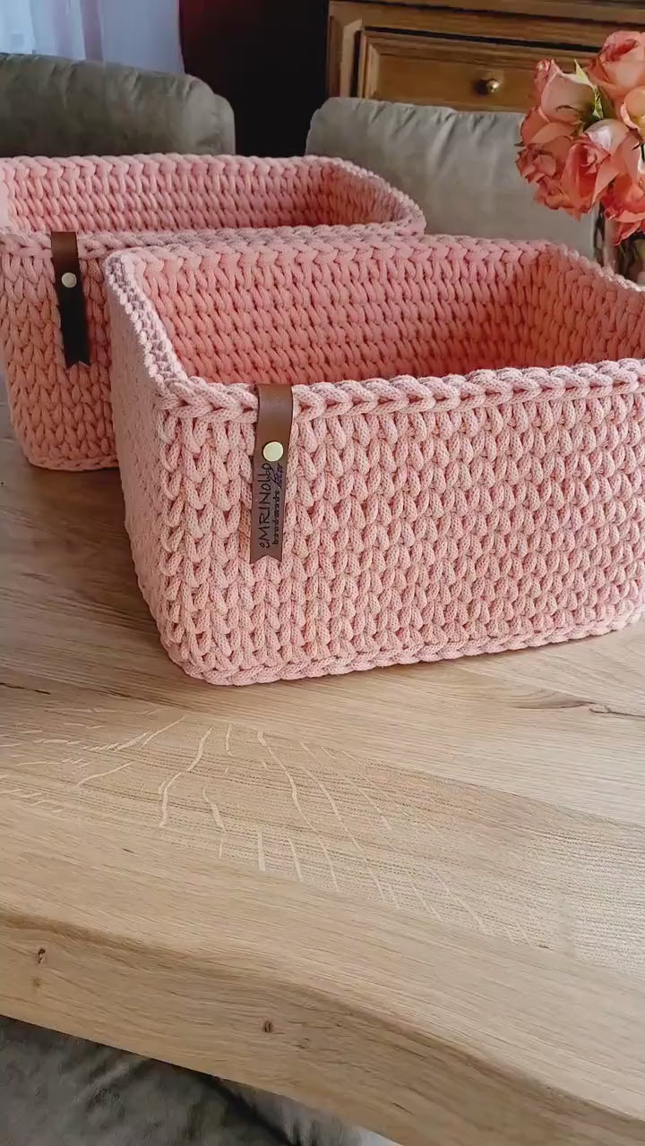 Korb gehäkelt eckig, Aufbewahrung Spielzeug, Kinderzimmer deko, Utensilo, Geschenkidee, Weihnachtsgeschenk, Bad Aufbewahrung