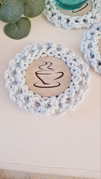 Tassenuntersetzer, Glasuntersetzer gehäkelt, Hochzeitsgeschenk, Gastgeschenk, schöne Tischdekoration, Terassendekor, Tasse Pad, Geschenkidee