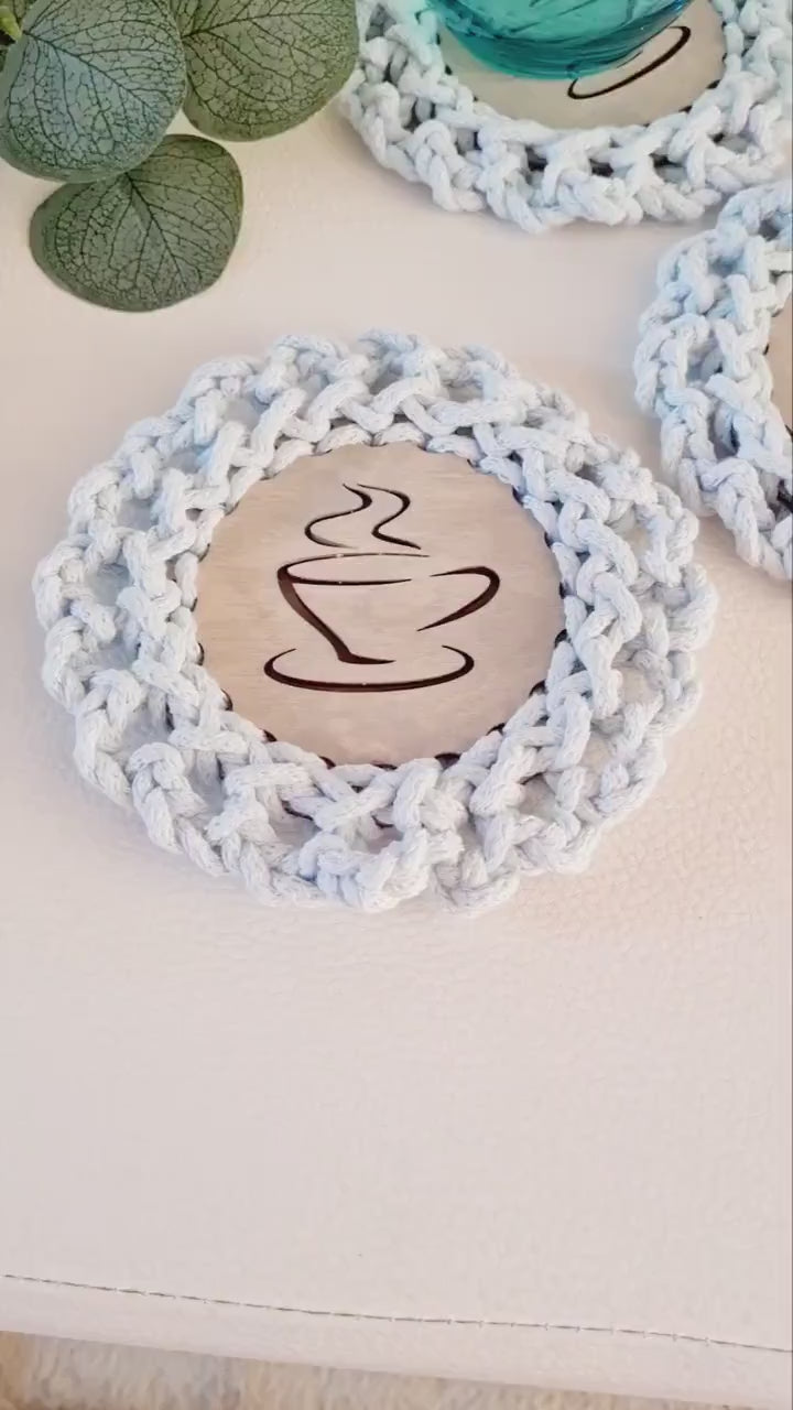 Tassenuntersetzer, Glasuntersetzer gehäkelt, Hochzeitsgeschenk, Gastgeschenk, schöne Tischdekoration, Terassendekor, Tasse Pad, Geschenkidee