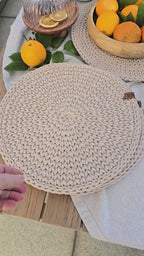 Runde Platzsets aus Baumwolle – gehäkelte Tischsets in 30, 40 und 50 cm, Wunschfarbe
