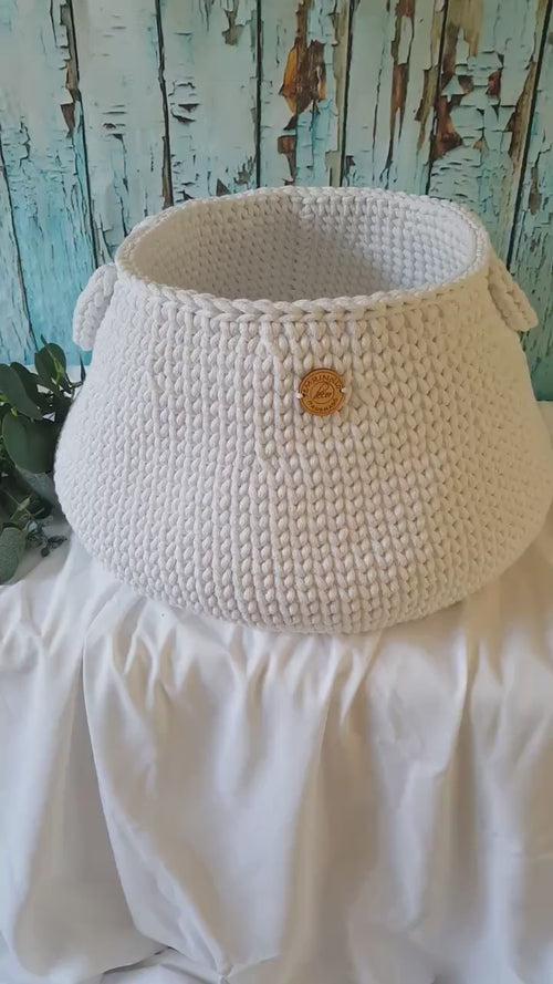 Aufbewahrungskorb, Wäschekorb, scandi style, Utensilo gehäkelt, Spielzeugbox, Aufbewahrungstasche, Babyzimmer deko, Geschenkidee Taufe