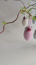 Easter Eggs Hanging Ornaments – Handmade Floral Easter Decoration | Modern Spring Decor & Elegant Gift for Easter Celebrations