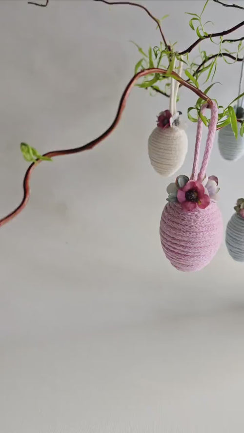 Easter Eggs Hanging Ornaments – Handmade Floral Easter Decoration | Modern Spring Decor & Elegant Gift for Easter Celebrations