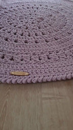 Kleiner Teppich rund gehäkelt, Kinderzimmer Deko, Baumwollteppich, im skandinavischem Stil, Babyzimmer deko, handgefertigt, nachhaltig