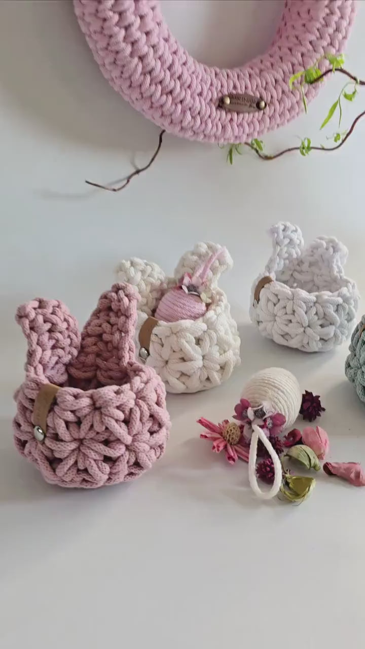 Osterkörbchen Osternest Osterhase – Handgefertigte Osterdekoration | Osterdeko Ideen, Osterkorb personalisiert, Ostergeschenk Baby Osterkorb