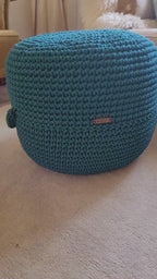 Pouf Footstool Sitzhocker Sitzkissen gehäkelt, Tischpouf, Wohnzimmer deko, Bodenkissen, Geschenkidee, Kinderzimmer Einrichtung