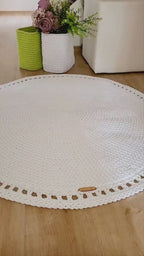 Teppich rund Babyzimmer, Baumwollteppich grün, Teppich Kinderzimmer, Mandala Teppich, skandinavisches Dekor, gehäkelter Teppich modern, Wohn